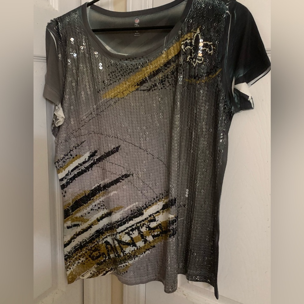 NFL Ladies Mew Orleans Saints Sequin top 
Sz xl
